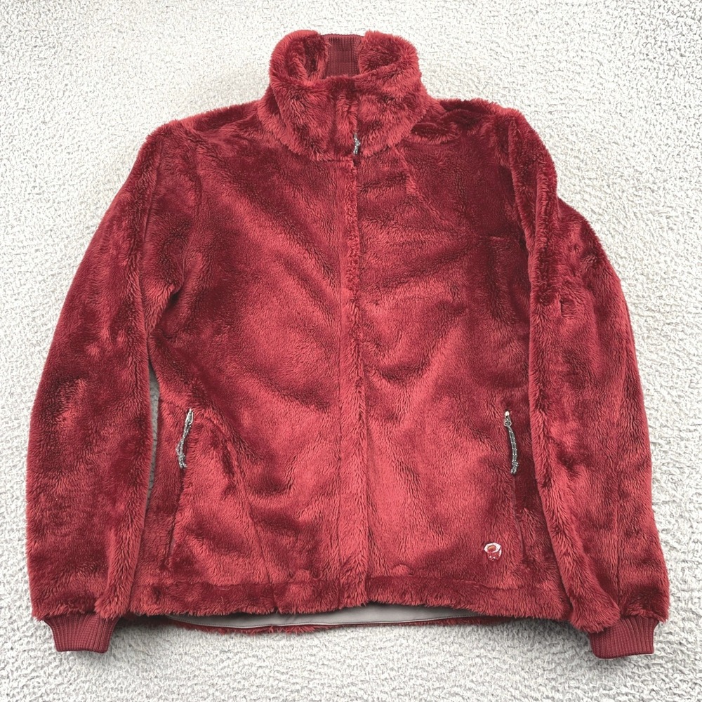 Mountain Hardwear Monkey Fleece Jacket Womens S Red Windstopper Full Zip Sherpa